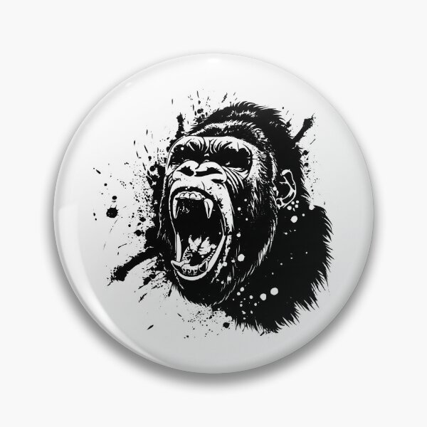 Item preview, Roaring Gorilla Ink Splash – Primal Power Animal Art designed and sold by inkoutninja.