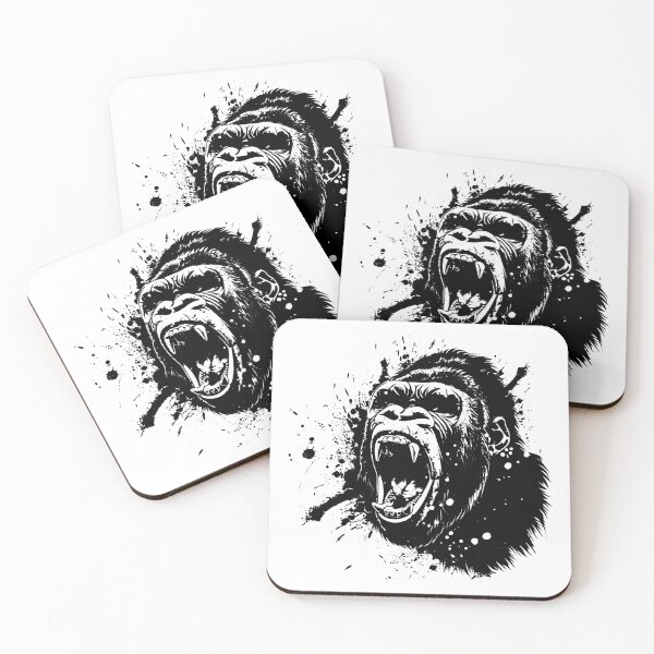 Item preview, Roaring Gorilla Ink Splash – Primal Power Animal Art designed and sold by inkoutninja.