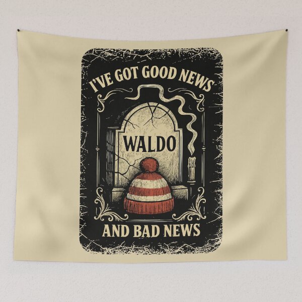 Item preview, Funny Where’s Waldo Parody Shirt Good News Bad News Retro Grave Tee Dark Humor Pop Culture Graphic Tee for Men Women Halloween Gift designed and sold by XanaduHills.