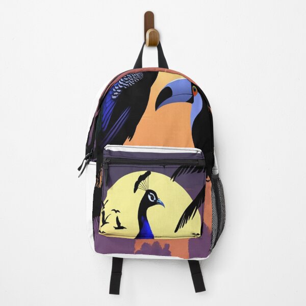Item preview, Tropical Peacock Silhouette with Toucan Sunset designed and sold by Max Store.