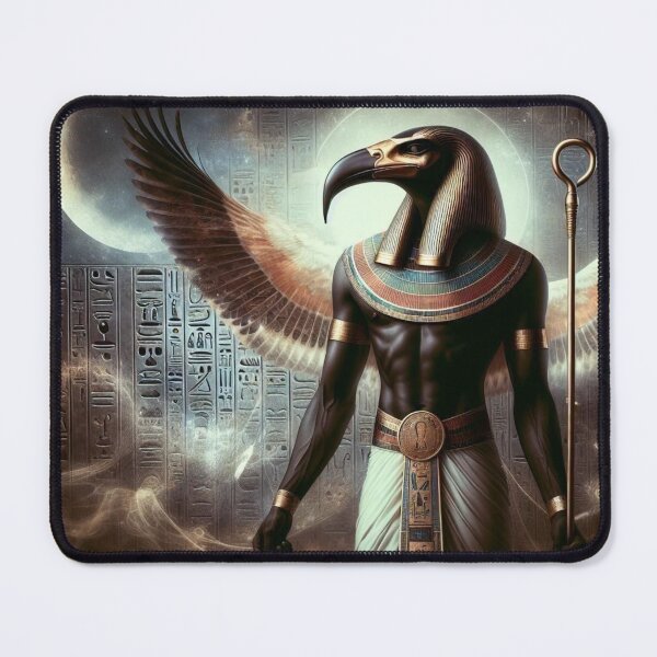Item preview, Thoth the Divine Scribe | Ancient Egyptian God Art with Wings and Hieroglyph designed and sold by AnalajiaDesigns.