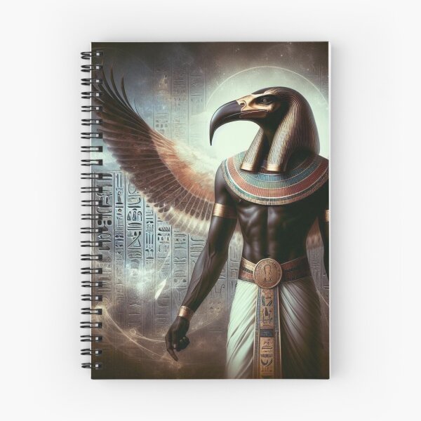 Item preview, Thoth the Divine Scribe | Ancient Egyptian God Art with Wings and Hieroglyph designed and sold by AnalajiaDesigns.
