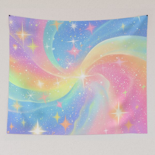 Item preview, Pastel Galaxy Dreamscape with Sparkling Stars and Rainbow Swirls designed and sold by trajeado14.