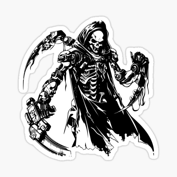 Item preview, Cyber Grim Reaper – Futuristic Death Machine Illustration designed and sold by inkoutninja.