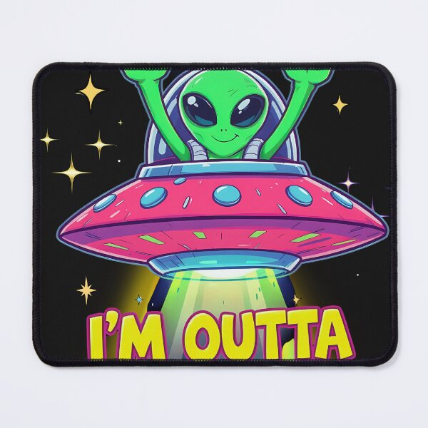 Item preview, Alien UFO - I’m Outta Here Sticker - Space Monkey designed and sold by KreativKulture.