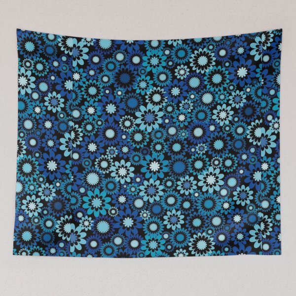 Item preview, blue flowers and stars designed and sold by pksart1.