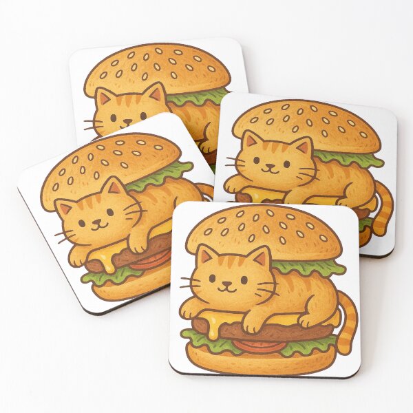Item preview, Funny Cheeseburger Cat Sandwich Illustration designed and sold by Lacritsa .