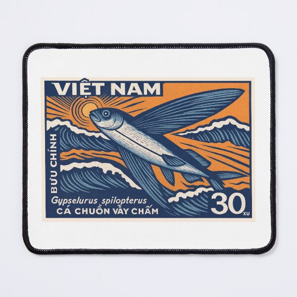 Item preview, Vietnam Flying Fish Stamp Poster designed and sold by retrographics.