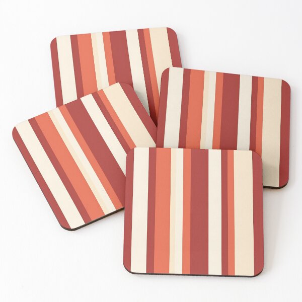 Item preview, Vintage Retro Vertical Stripe Mid Mod Cozy Boho Accent Piece    Red Cream designed and sold by Prints and Lifestyle.