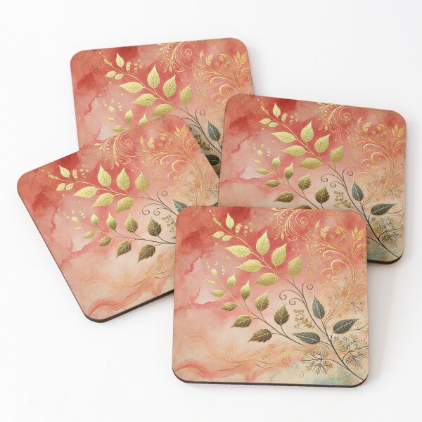 Item preview, Golden Serenade in Blush Abstract Art Collection designed and sold by Oonward2021.