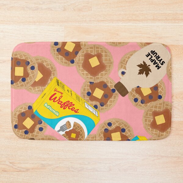 Item preview, Box of Waffles Maple Syrup Butter Blueberries On Pink designed and sold by MBeesShop.