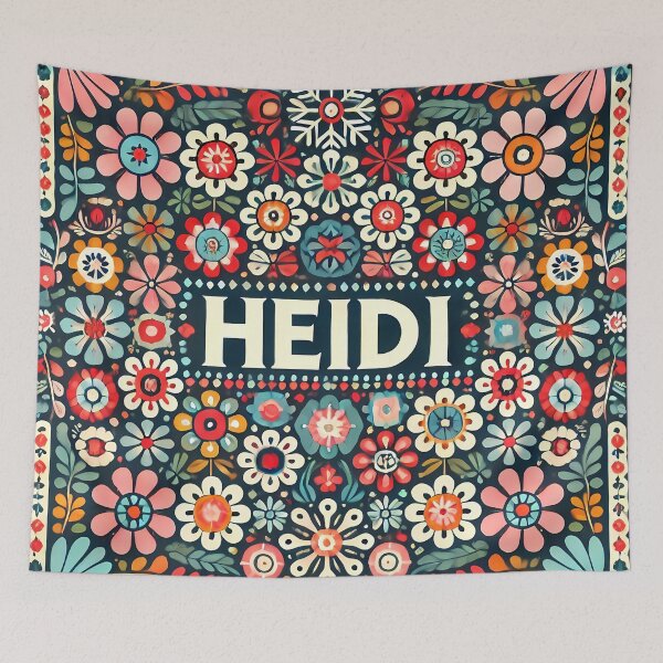 Item preview, Scandinavian Folk Art Cute Colourful HEIDI Pattern by heidiannemorris © designed and sold by FOLK ART FUSION by heidiannemorris.