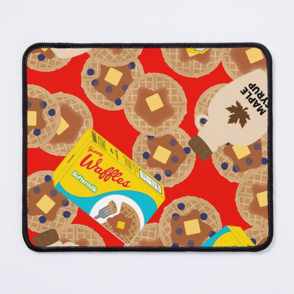 Item preview, Box of Waffles Maple Syrup Butter Blueberries On Red designed and sold by MBeesShop.