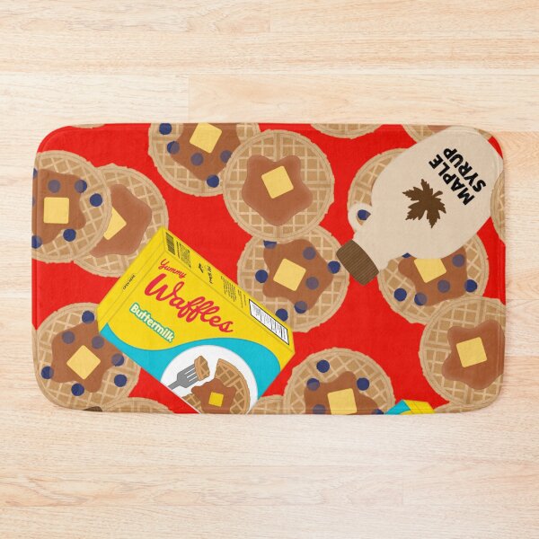 Item preview, Box of Waffles Maple Syrup Butter Blueberries On Red designed and sold by MBeesShop.