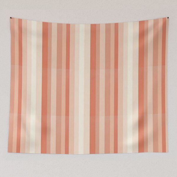 Item preview, Vintage Retro Vertical Stripe Mid Mod Cozy Boho Accent Piece    Terra Cota Cream designed and sold by Prints and Lifestyle.