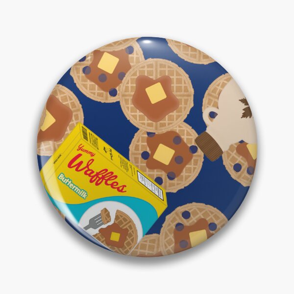 Item preview, Box of Waffles Maple Syrup Butter Blueberries On Blue designed and sold by MBeesShop.