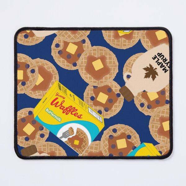 Item preview, Box of Waffles Maple Syrup Butter Blueberries On Blue designed and sold by MBeesShop.