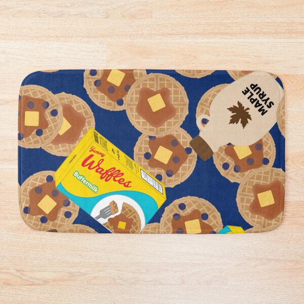 Item preview, Box of Waffles Maple Syrup Butter Blueberries On Blue designed and sold by MBeesShop.