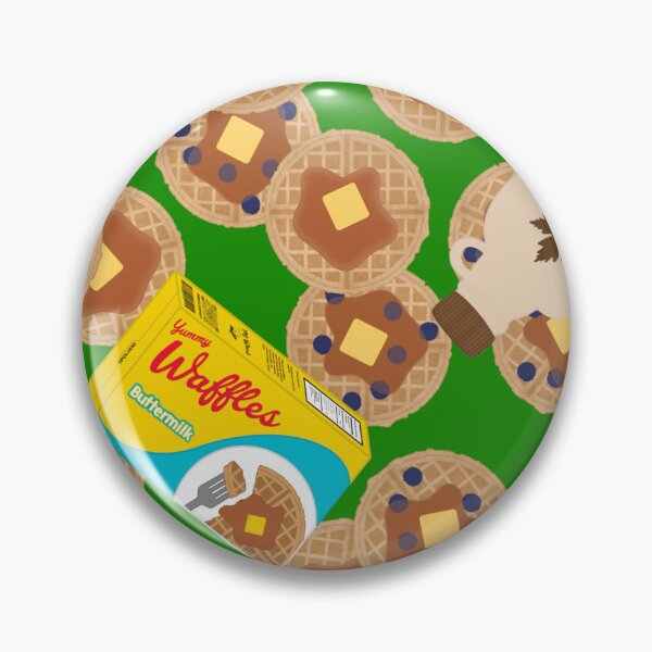 Item preview, Box of Waffles Maple Syrup Butter Blueberries On Green designed and sold by MBeesShop.