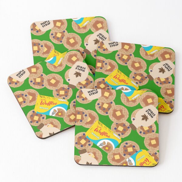 Item preview, Box of Waffles Maple Syrup Butter Blueberries On Green designed and sold by MBeesShop.