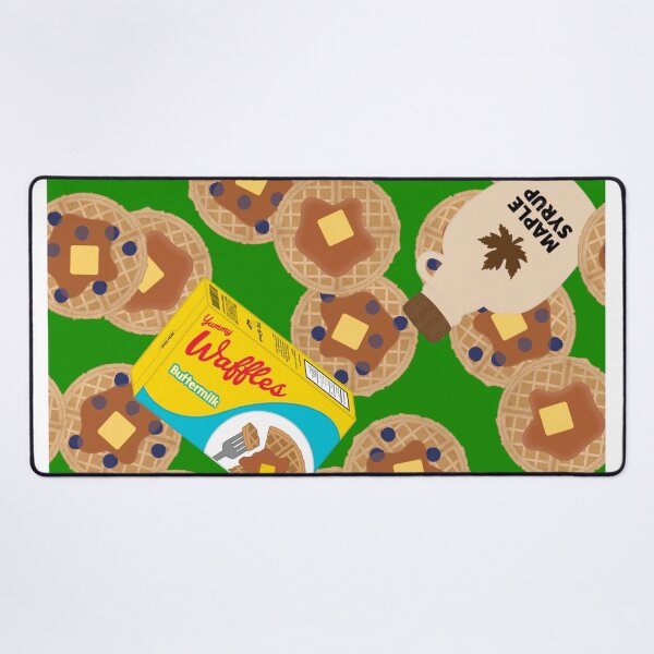 Item preview, Box of Waffles Maple Syrup Butter Blueberries On Green designed and sold by MBeesShop.