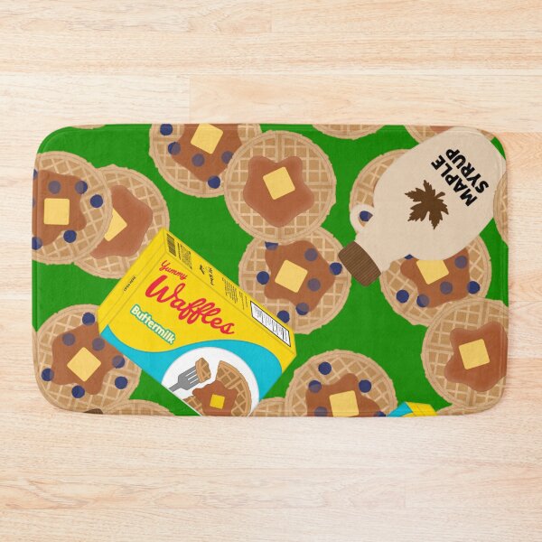 Item preview, Box of Waffles Maple Syrup Butter Blueberries On Green designed and sold by MBeesShop.