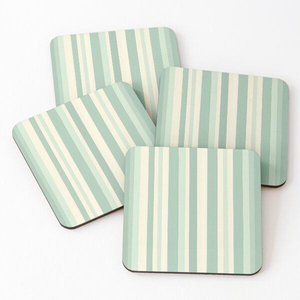 Item preview, Vintage Retro Vertical Stripe Mid Mod Cozy Boho Accent Piece   Mint Green Cream designed and sold by Prints and Lifestyle.