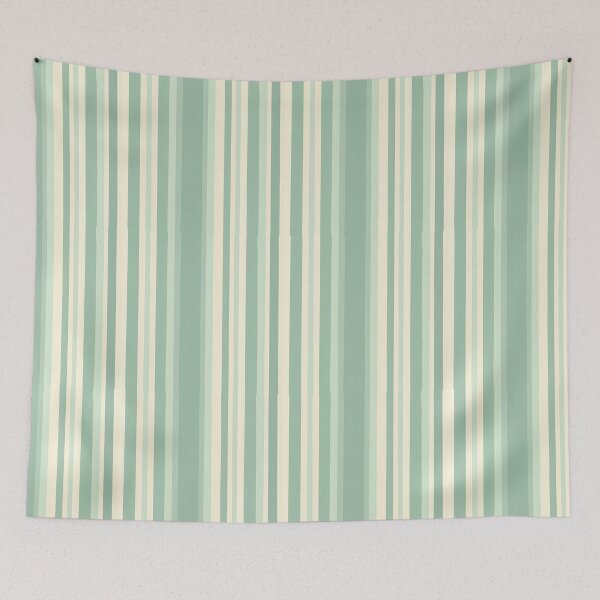 Item preview, Vintage Retro Vertical Stripe Mid Mod Cozy Boho Accent Piece   Mint Green Cream designed and sold by Prints and Lifestyle.
