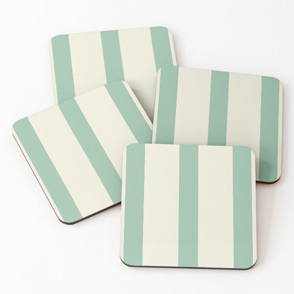 Item preview, Vintage Retro Vertical Stripe Mid Mod Cozy Boho Accent Piece    Mint Green Cream designed and sold by Prints and Lifestyle.