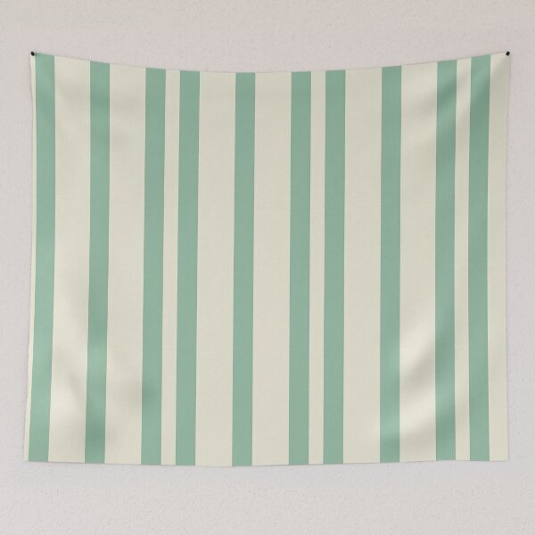 Item preview, Vintage Retro Vertical Stripe Mid Mod Cozy Boho Accent Piece    Mint Green Cream designed and sold by Prints and Lifestyle.