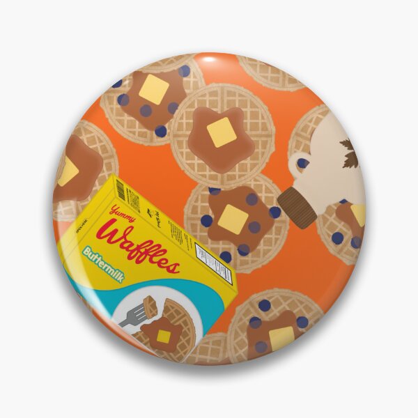 Item preview, Box of Waffles Maple Syrup Butter Blueberries On Orange designed and sold by MBeesShop.