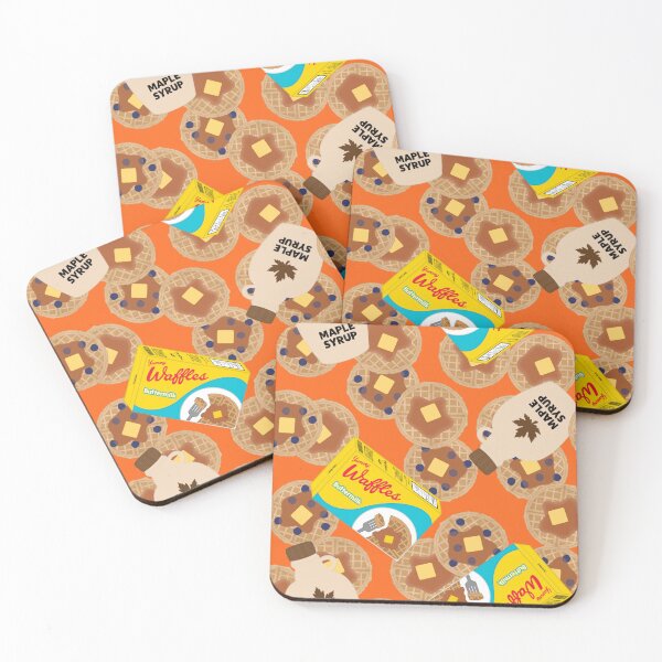 Item preview, Box of Waffles Maple Syrup Butter Blueberries On Orange designed and sold by MBeesShop.