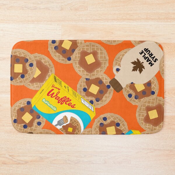 Item preview, Box of Waffles Maple Syrup Butter Blueberries On Orange designed and sold by MBeesShop.