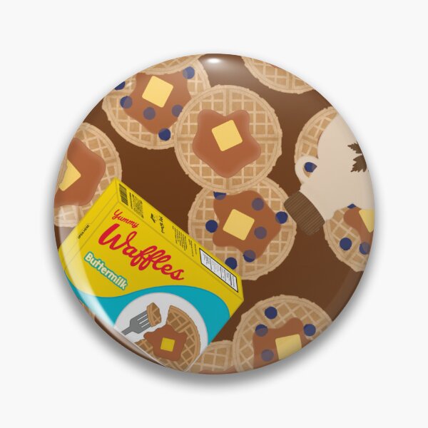 Item preview, Box of Waffles Maple Syrup Butter Blueberries On Brown designed and sold by MBeesShop.