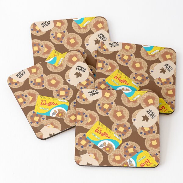 Item preview, Box of Waffles Maple Syrup Butter Blueberries On Brown designed and sold by MBeesShop.