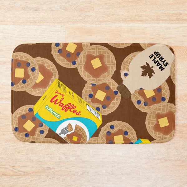 Item preview, Box of Waffles Maple Syrup Butter Blueberries On Brown designed and sold by MBeesShop.
