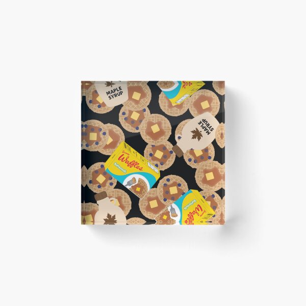 Item preview, Box of Waffles Maple Syrup Butter Blueberries On Black designed and sold by MBeesShop.
