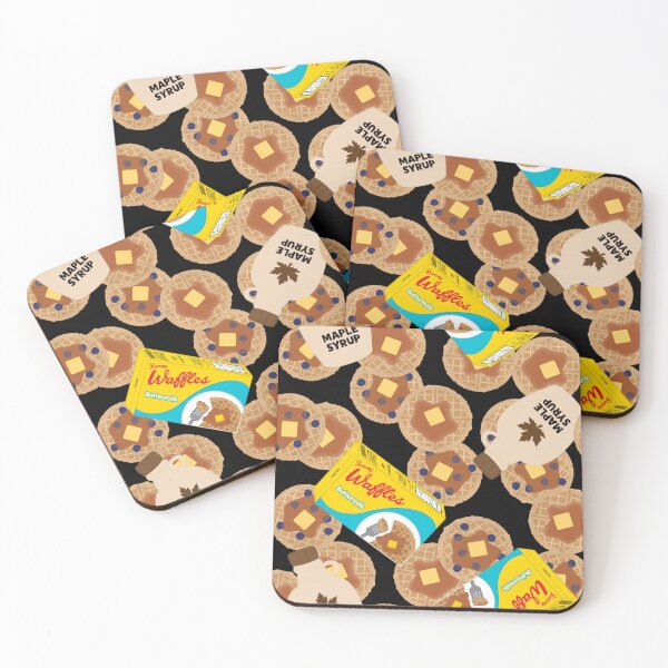 Item preview, Box of Waffles Maple Syrup Butter Blueberries On Black designed and sold by MBeesShop.