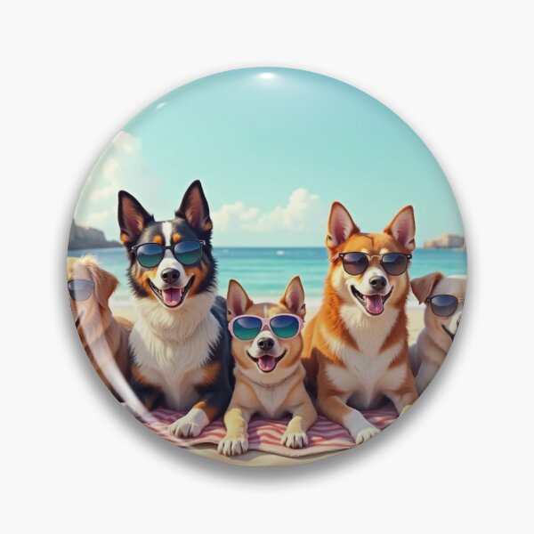 Item preview, "Dogs with Style: Sunglasses and Sand on the Beach" designed and sold by EvoluGráfico.