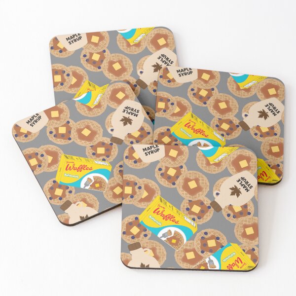 Item preview, Box of Waffles Maple Syrup Butter Blueberries On Gray Grey designed and sold by MBeesShop.