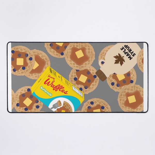 Item preview, Box of Waffles Maple Syrup Butter Blueberries On Gray Grey designed and sold by MBeesShop.