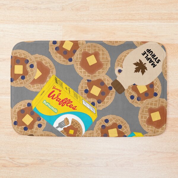 Item preview, Box of Waffles Maple Syrup Butter Blueberries On Gray Grey designed and sold by MBeesShop.