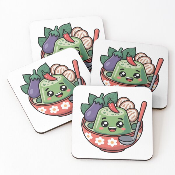 Item preview, Cute Thai Green Curry Character Illustration designed and sold by ChibiPCStudio.