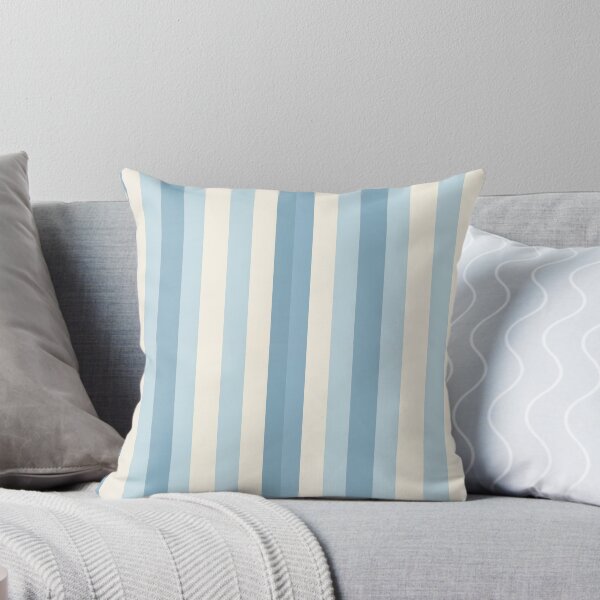 Item preview, Vintage Retro Vertical Stripe Mid Mod Cozy Boho Accent Piece   sky Blue Cream designed and sold by Prints and Lifestyle.