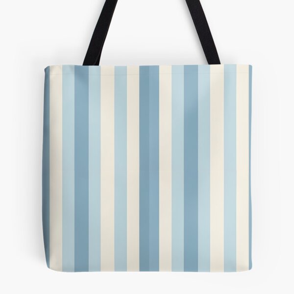 Item preview, Vintage Retro Vertical Stripe Mid Mod Cozy Boho Accent Piece   sky Blue Cream designed and sold by Prints and Lifestyle.