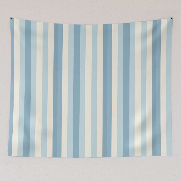 Item preview, Vintage Retro Vertical Stripe Mid Mod Cozy Boho Accent Piece   sky Blue Cream designed and sold by Prints and Lifestyle.