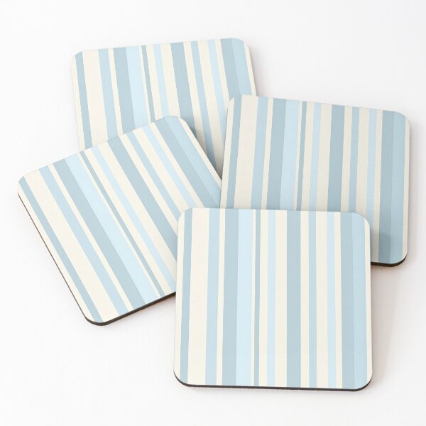 Item preview, Vintage Retro Vertical Stripe Mid Mod Cozy Boho Accent Piece  Sky Blue Cream designed and sold by Prints and Lifestyle.
