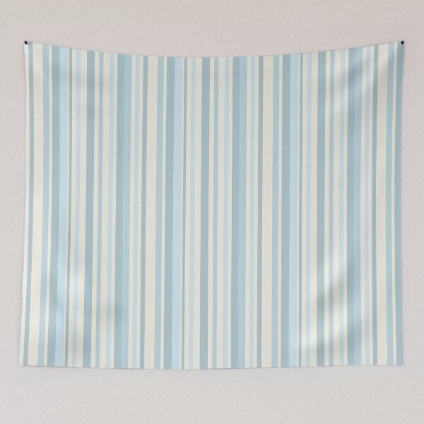 Item preview, Vintage Retro Vertical Stripe Mid Mod Cozy Boho Accent Piece  Sky Blue Cream designed and sold by Prints and Lifestyle.