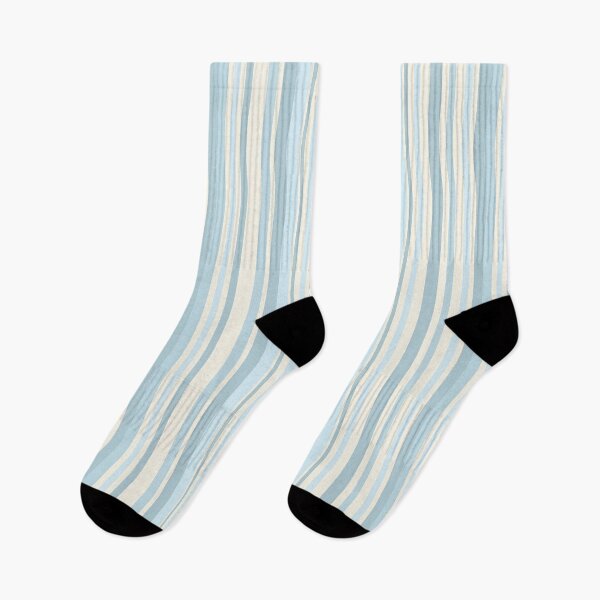 Item preview, Vintage Retro Vertical Stripe Mid Mod Cozy Boho Accent Piece  Sky Blue Cream designed and sold by Prints and Lifestyle.