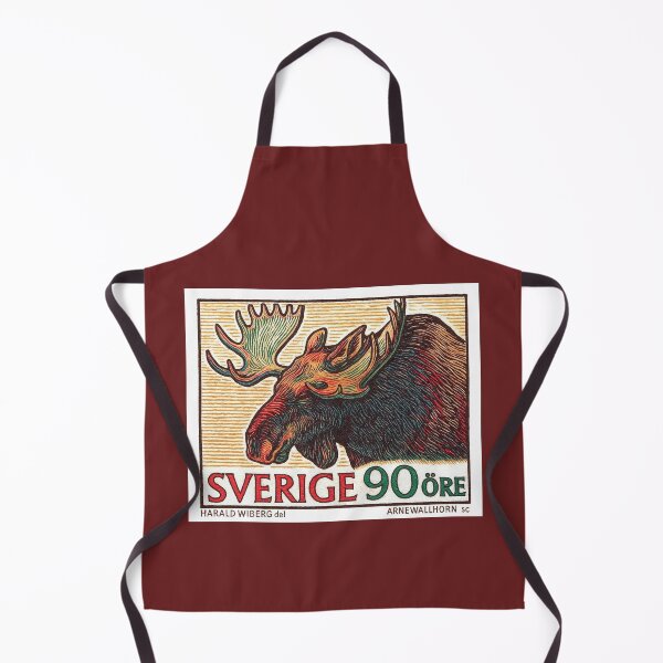 Item preview, Sweden Moose Stamp Poster designed and sold by retrographics.